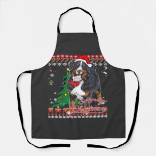 Bernese Mountain Dog Ugly Christmas Sweater Shirt Apron