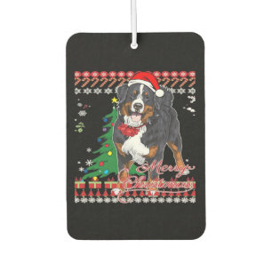 Bernese Mountain Dog Ugly Christmas Sweater Shirt Car Air Freshener