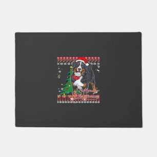Bernese Mountain Dog Ugly Christmas Sweater Shirt Doormat