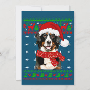 Bernese Mountain Dog Ugly Sweater Christmas Puppy Invitation