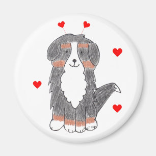 Bernese Mountain Dog Valentine Ears Magnet