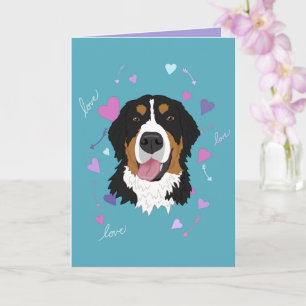 Bernese Mountain Dog Valentines Day Card