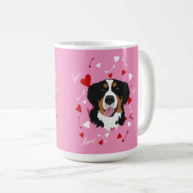 Bernese Mountain Dog Valentines Day Coffee Mug (Front Right)
