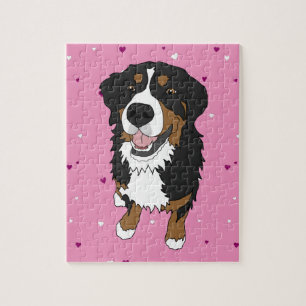 Bernese Mountain Dog Valentines Day Jigsaw Puzzle