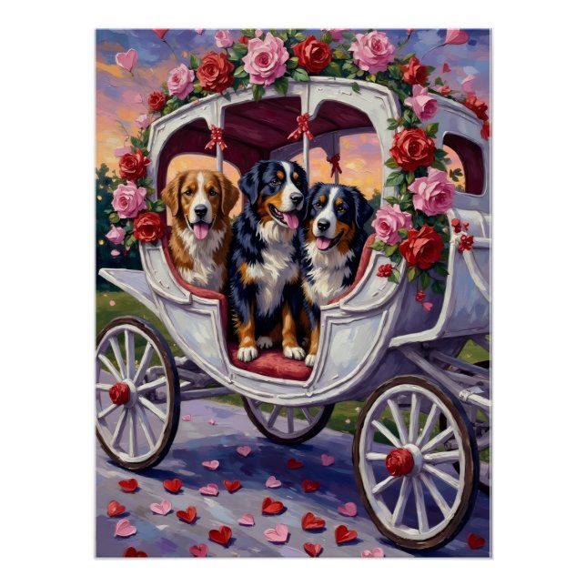 Bernese Mountain Dog Valentine's Day Poster (Front)