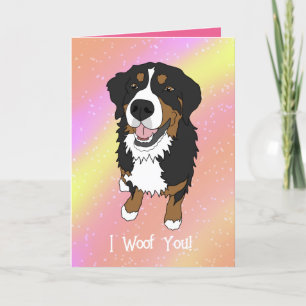 Bernese Mountain Dog Valentines Day Thank You Card