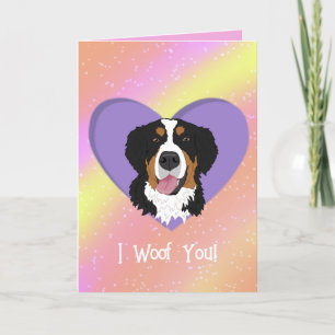 Bernese Mountain Dog Valentines Day  Thank You Card