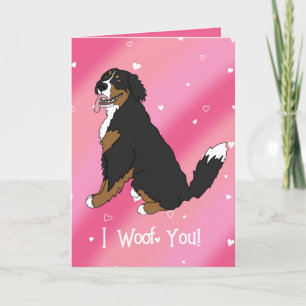 Bernese Mountain Dog Valentines Day  Thank You Card