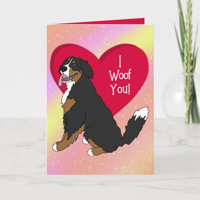 Bernese Mountain Dog Valentines Day  Thank You Card (Front)