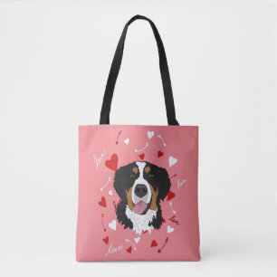 Bernese Mountain Dog Valentines Day Tote Bag