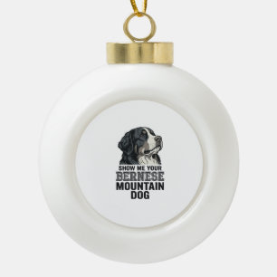 Bernese Mountain Dog Vintage Engraving Shirt Desig Ceramic Ball Christmas Ornament