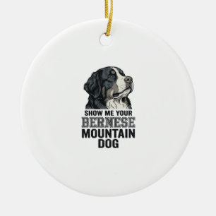 Bernese Mountain Dog Vintage Engraving Shirt Desig Ceramic Tree Decoration