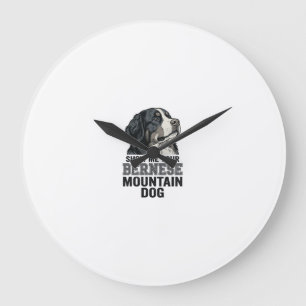 Bernese Mountain Dog Vintage Engraving Shirt Desig Large Clock
