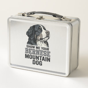 Bernese Mountain Dog Vintage Engraving Shirt Desig Metal Lunch Box