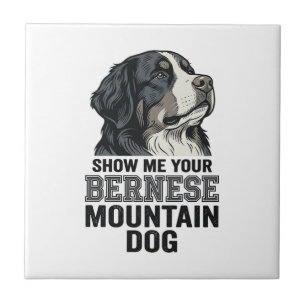 Bernese Mountain Dog Vintage Engraving Shirt Desig Tile