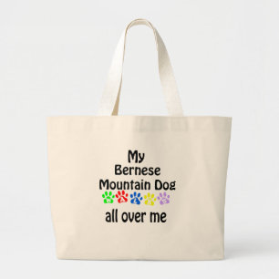 Bernese Mountain Dog Walks Design Large Tote Bag
