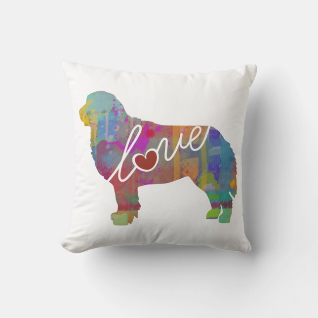 Bernese Mountain Dog Watercolor Cushion (Front)