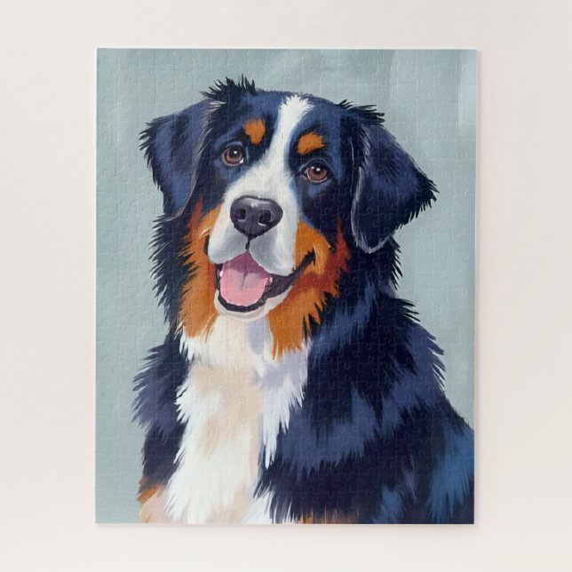 Bernese Mountain Dog | Watercolor Pet Jigsaw Puzzle (Vertical)