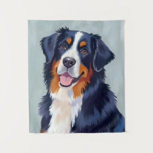 Bernese Mountain Dog Watercolor Pet Tapestry