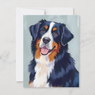 Bernese Mountain Dog Watercolor Pet Thank You Card
