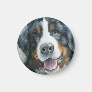Bernese Mountain dog watercolor portrait Magnet
