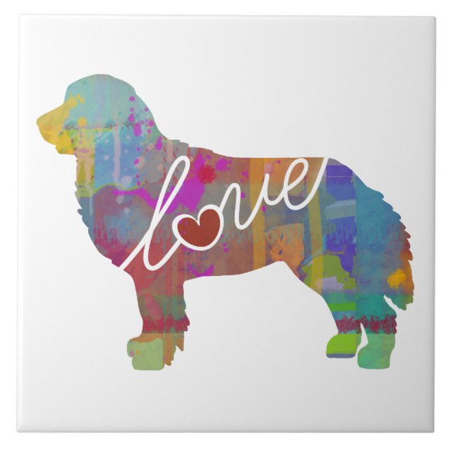 Bernese Mountain Dog Watercolor Tile (Front)