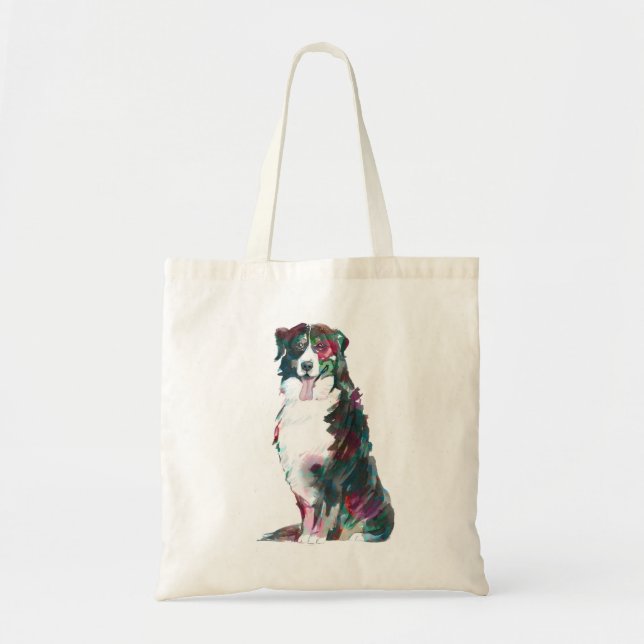 Bernese Mountain dog watercolors illustration Tote Bag (Front)