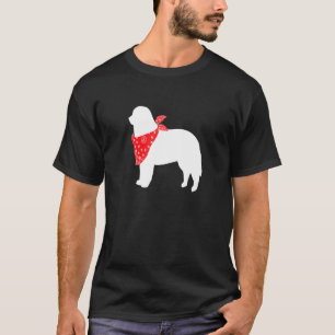 Bernese Mountain Dog Wearing Red Bandanna T-Shirt
