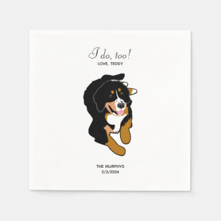 Bernese Mountain Dog Wedding Cocktail Napkins