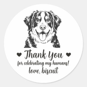 Bernese Mountain Dog Wedding Favour Stickers