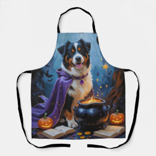 Bernese Mountain Dog Whimsical Halloween Painting Apron