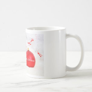 Bernese Mountain Dog with red Christmas Ornament Coffee Mug