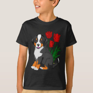 Bernese Mountain dog with tulips T-Shirt