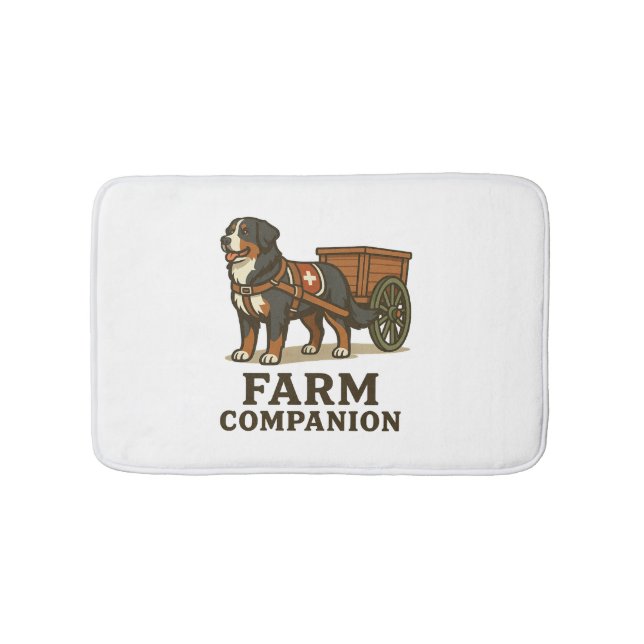 Bernese Mountain Dog Working Farm Companion Bath Mat (Front)
