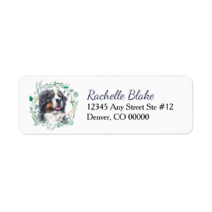 Bernese Mountain Dog Wreath Return Address