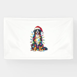 Bernese Mountain Dog x Christmas Lights Banner