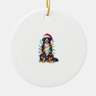 Bernese Mountain Dog x Christmas Lights Ceramic Tree Decoration