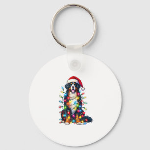 Bernese Mountain Dog x Christmas Lights  Key Ring