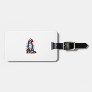 Bernese Mountain Dog x Christmas Lights Luggage Tag