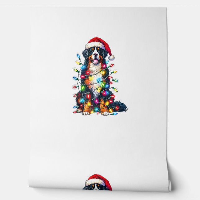 Bernese Mountain Dog x Christmas Lights  Wallpaper (Unrolling)