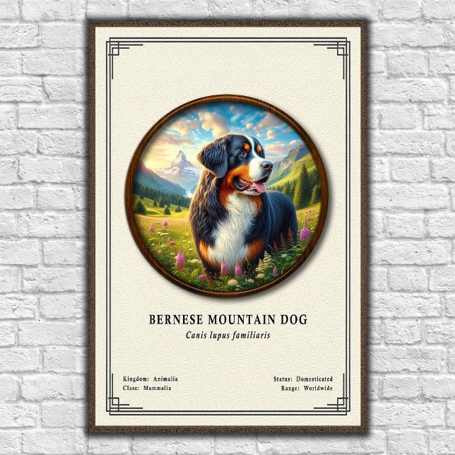Bernese Mountain Dog Zoology Series Poster (Creator Uploaded)