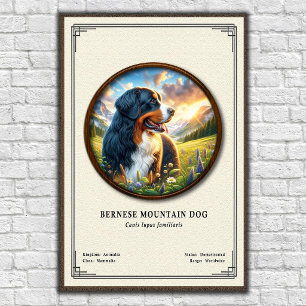 Bernese Mountain Dog Zoology Series Poster