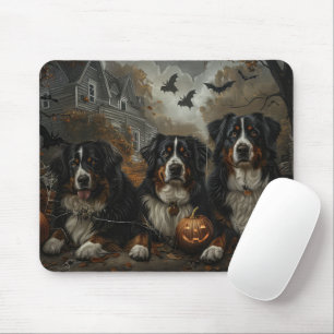 Bernese Mountain Halloween Night Doggy Delight Mouse Mat