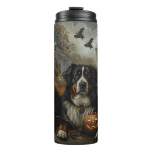 Bernese Mountain Halloween Night Doggy Delight Thermal Tumbler