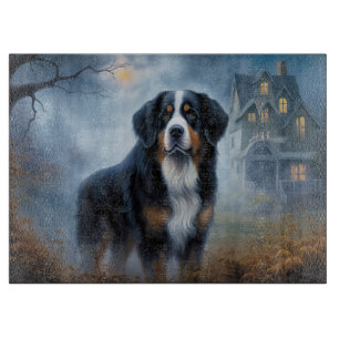 Bernese Mountain Halloween Scary Cutting Board