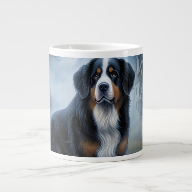 Bernese Mountain Halloween Scary Large Coffee Mug (Front)