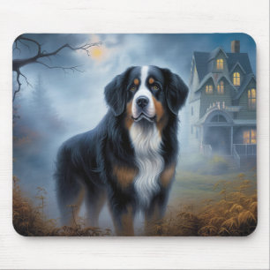 Bernese Mountain Halloween Scary Mouse Mat