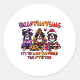 Bernese Mountain Halloween Thanksgiving Christmas Classic Round Sticker