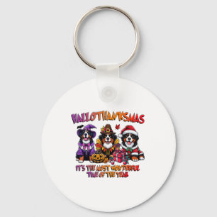Bernese Mountain Halloween Thanksgiving Christmas Key Ring