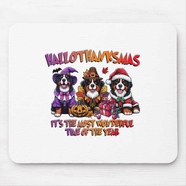 Bernese Mountain Halloween Thanksgiving Christmas  Mouse Mat (Front)